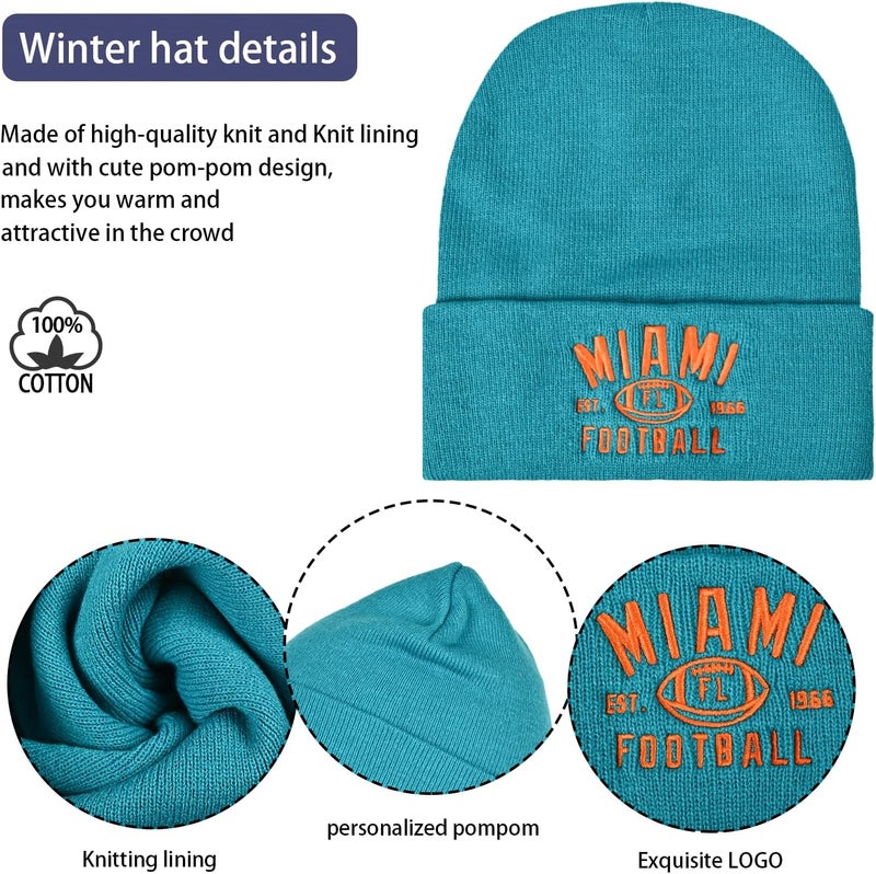 mtstaowe Vintage Classic Skull Cap Embroidery Beanie Fasion Hat Cuffed Winter Hat Knit Comes with Warm Gloves Gifts for Men Women Fans - Image 2